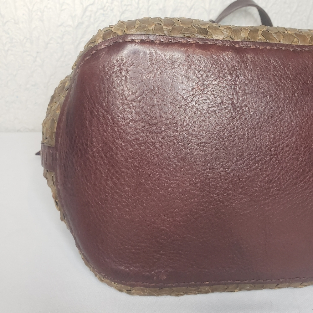 Henry Beguelin Woven Brown Leather Shoulder Bag Made in Italy - Picture 8 of 16